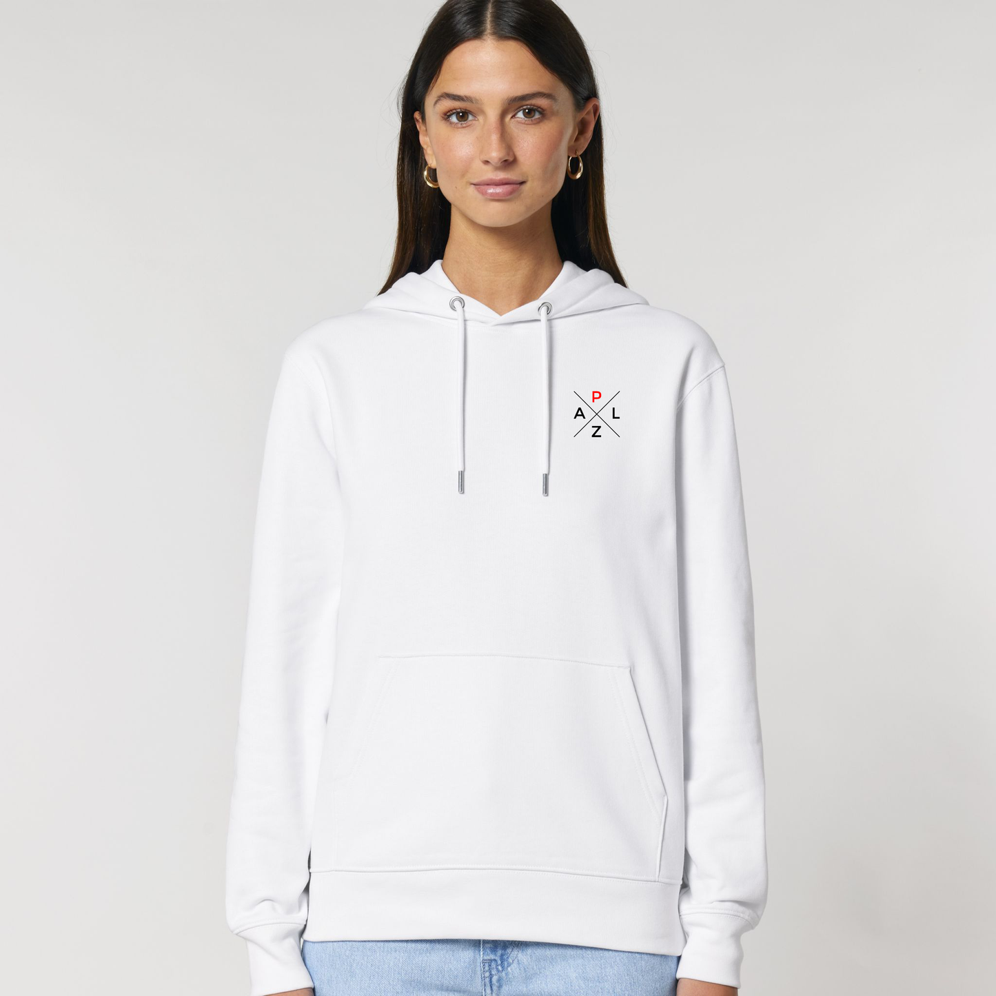 PALZ Premium weiß mit gestickten Markenlogo > Unisex