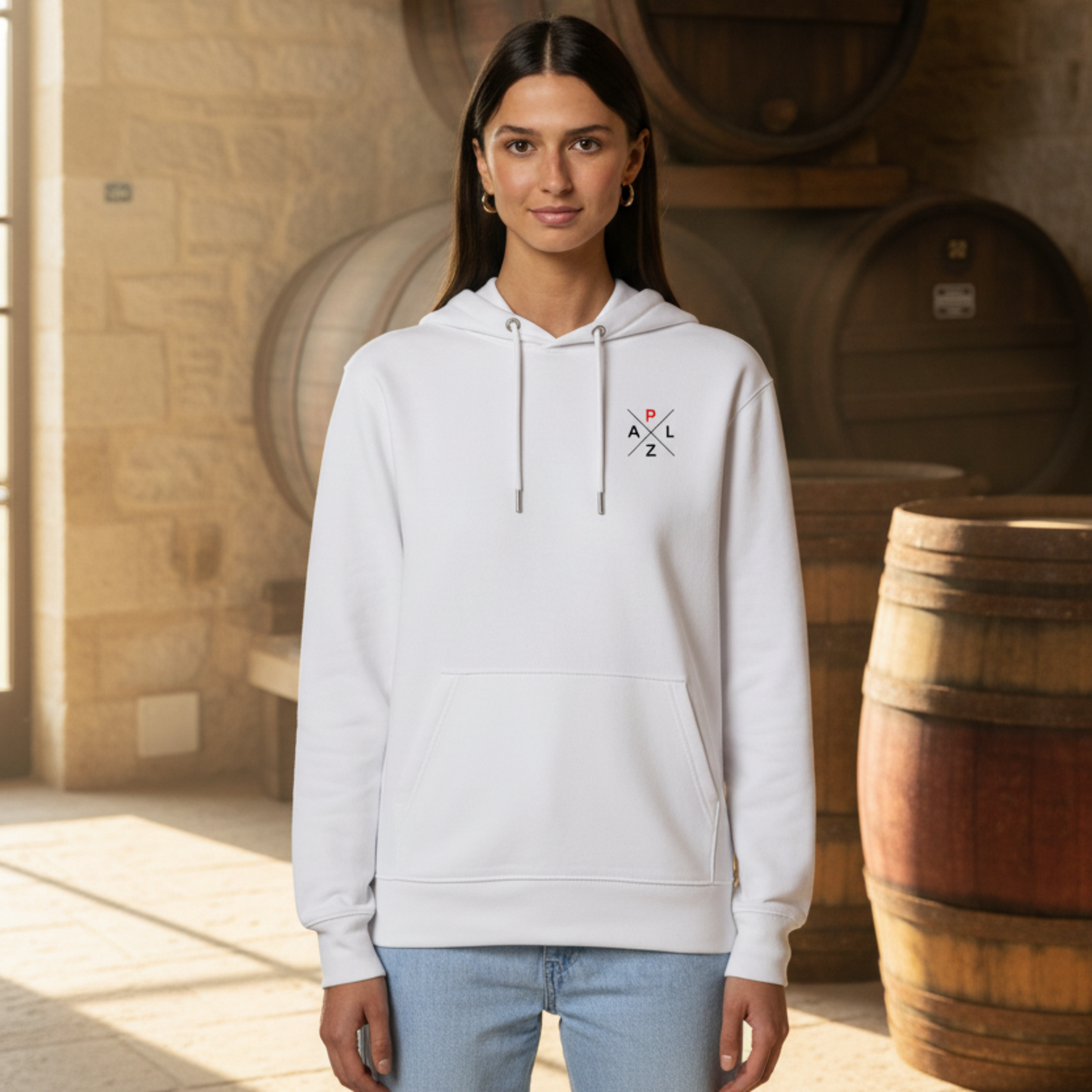 PALZ_Premium_hoodie_schwarzes_Logo_weiß