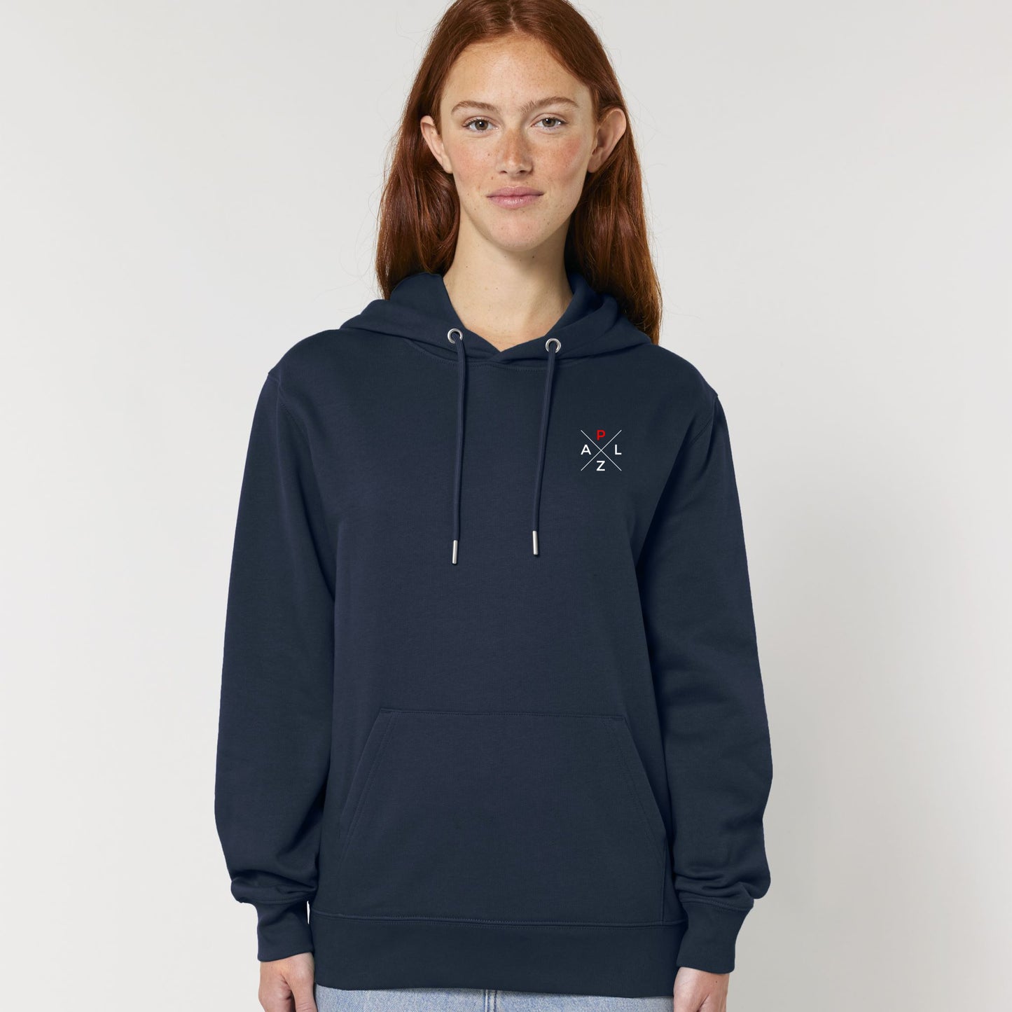 PalzPremiumHoodiemitgesticktenMarkenlogomarineblau