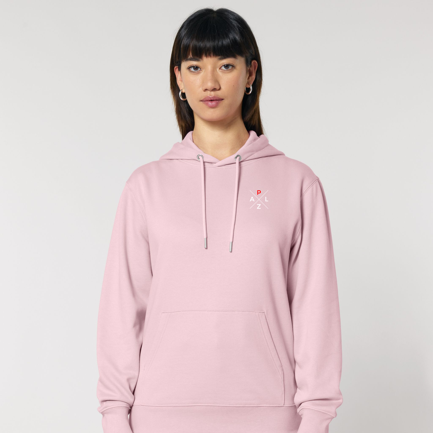 PalzPremiumHoodiemitgesticktenMarkenlogopink