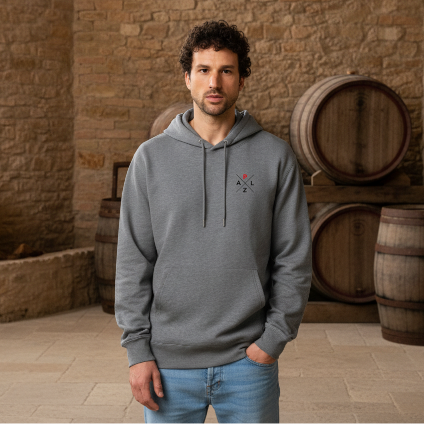 PALZ_Premium_hoodie_schwarzes_Logo_hellgrau