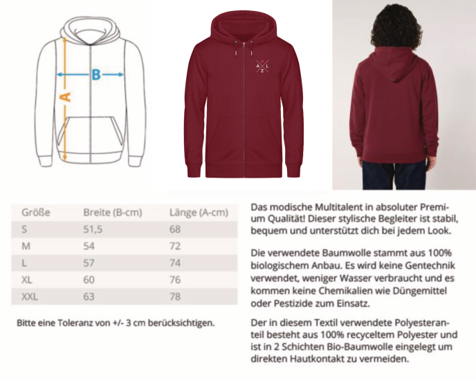 PALZ Zipper mit gestickten Markenlogo > Unisex